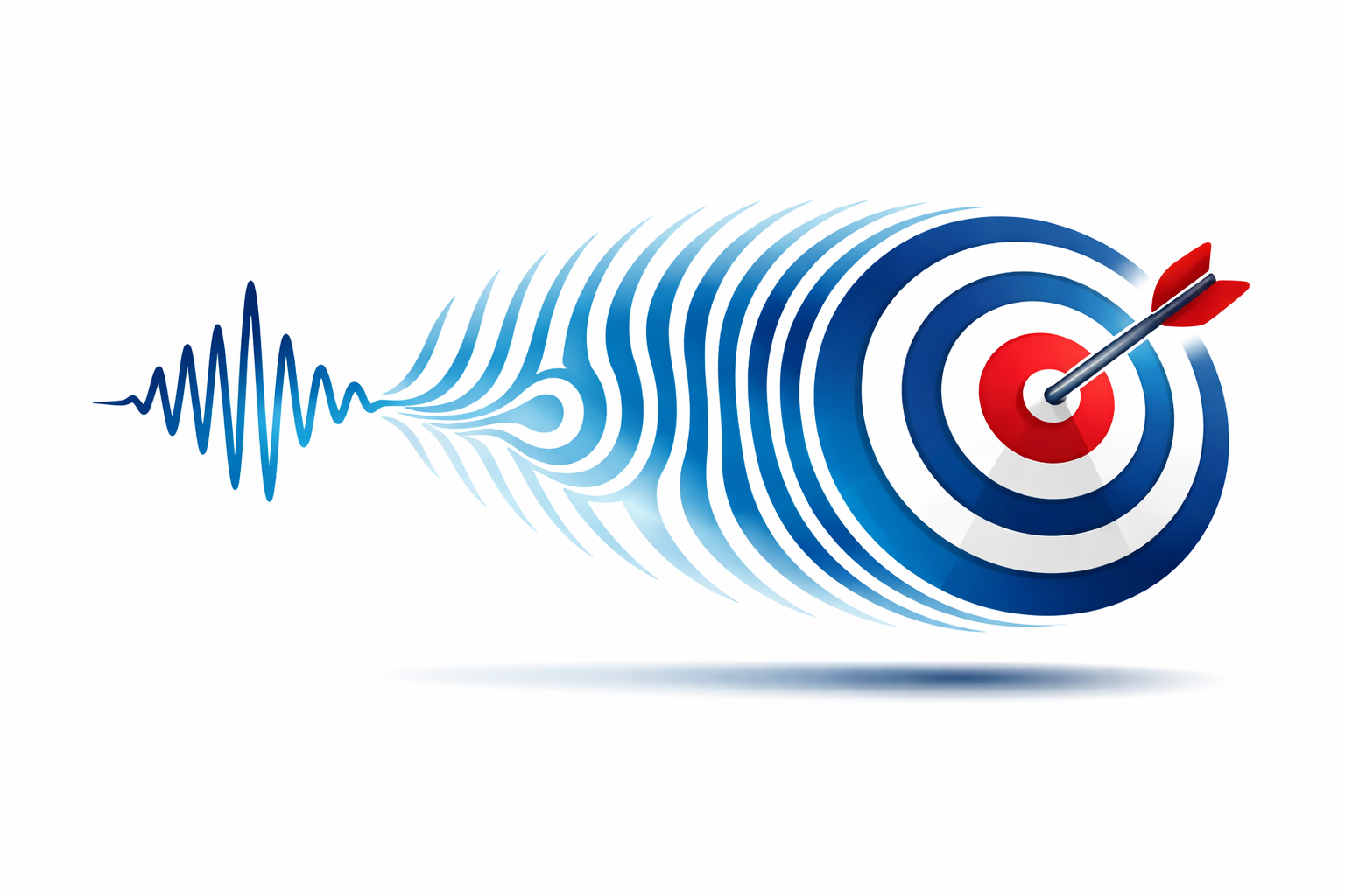Audio waveform transforming into a target
